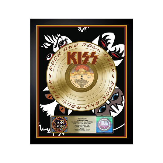 Personalized Rock and Roll Over Gold Record Award